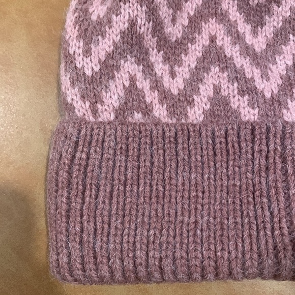 C.C Women’s Purple Knit Pom-Pom Beanie - Picture 2 of 4